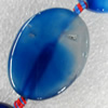 Blue Agate Beads, Flat Oval, 25x32mm, Hole:Approx 1.5mm, Sold per 15.7-inch Strand