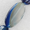 Blue Agate Beads, Flat Oval, 22x42mm, Hole:Approx 1.5mm, Sold per 15.7-inch Strand