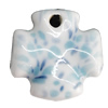 Porcelain Pendants，Cross 29x29mm Hole:3mm, Sold by Bag 