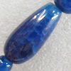 Blue Agate Beads, Teardrop, 14x30mm, Hole:Approx 1.5mm, Sold per 15.7-inch Strand