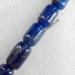 Blue Agate Beads, Drum, 13x20mm, Hole:Approx 1.5mm, Sold per 15.7-inch Strand