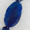 Blue Agate Beads, Twist Flat Oval, 15x30mm, Hole:Approx 1.5mm, Sold per 15.7-inch Strand