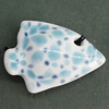 Porcelain Pendants，Fish 47x34mm Hole:4mm, Sold by Bag 