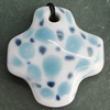 Porcelain Pendants，Cross 36x34mm Hole:4mm, Sold by Bag 