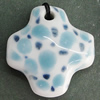 Porcelain Pendants，Cross 36x34mm Hole:4mm, Sold by Bag 