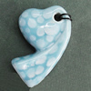 Porcelain Pendants，41x28mm Hole:4mm, Sold by Bag 