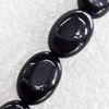 Black Agate Beads, Flat Oval, 9x12mm, Hole:Approx 1mm, Sold per 15.7-inch Strand