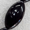 Black Agate Beads, Horse eye, 13x25mm, Hole:Approx 1mm, Sold per 15.7-inch Strand