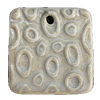 Porcelain Pendants，Square 46mm Hole:4mm, Sold by Bag 