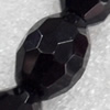Black Agate Beads, Faceted Oval, 12x16mm, Hole:Approx 1mm, Sold per 15.7-inch Strand