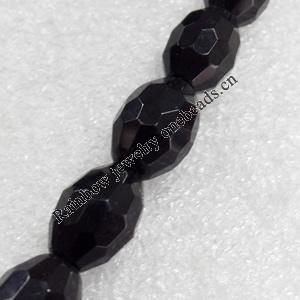 Black Agate Beads, Faceted Oval, 12x16mm, Hole:Approx 1mm, Sold per 15.7-inch Strand