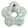 Porcelain Pendants，Flower 44mm Hole:3mm, Sold by Bag 