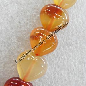 Red Agate Beads, Heart, 12mm, Hole:Approx 1mm, Sold per 15.7-inch Strand
