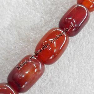 Red Agate Beads, Drum, 10x14mm, Hole:Approx 1mm, Sold per 15.7-inch Strand