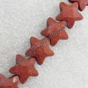 Gold Sand Stone Beads, Star, 15mm, Hole:Approx 1mm, Sold per 15.7-inch Strand