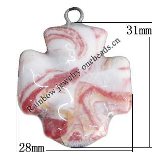 Porcelain Pendants，Cross 31x28mm, Sold by Bag 