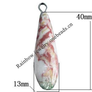 Porcelain Pendants，40x13mm, Sold by Bag 