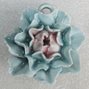 Porcelain Pendants, Flower 46x44mm Hole:5mm, Sold by Bag