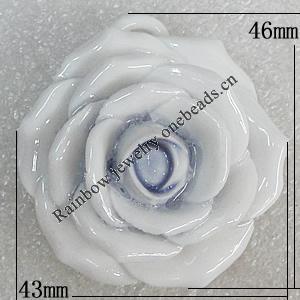 Porcelain Pendants, Flower 46x43mm Hole:4.5mm, Sold by Bag