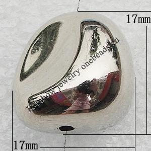 Jewelry findings, CCB Plastic Beads Platina Plated, Nugget 17x17mm Hole:2mm, Sold by Bag