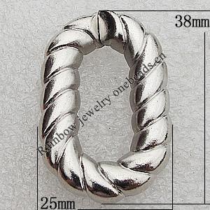 Jewelry findings, CCB Plastic Donut Platina Plated, 38x25mm, Sold by Bag