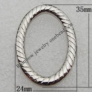 Jewelry findings, CCB Plastic Donut Platina Plated, 35x24mm, Sold by Bag