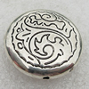 Jewelry findings, CCB Plastic Beads Antique Silver, Flat Round 25mm Hole:2mm, Sold by Bag