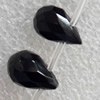 Black Agate Beads, Faceted Teardrop, 5x7mm, Hole:Approx 1.5mm, Sold per 15.7-inch Strand
