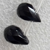 Black Agate Beads, Faceted Teardrop, 8x10mm, Hole:Approx 1.5mm, Sold per 15.7-inch Strand