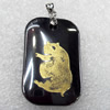 Non-Magnetic Hematite Pendant, The Twelve Warriors, OX, 22x35mm, Hole:Approx 2mm, Sold by Bag