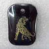 Non-Magnetic Hematite Pendant, The Twelve Warriors, Tiger, 22x35mm, Hole:Approx 2mm, Sold by Bag