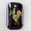 Non-Magnetic Hematite Pendant, The Twelve Warriors, Rooster, 22x35mm, Hole:Approx 2mm, Sold by Bag