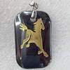 Non-Magnetic Hematite Pendant, The Twelve Warriors, Horse, 22x35mm, Hole:Approx 2mm, Sold by Bag