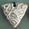 Porcelain Pendants，Triangle 35x33mm Hole:4mm, Sold by Bag 