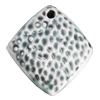 Porcelain Pendants，Diamond 42x40mm Hole:4mm, Sold by Bag 