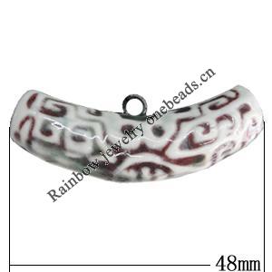 Porcelain Pendants，48x11mm, Sold by Bag 