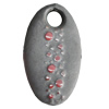 Porcelain Pendants，Flat Oval 48x28mm Hole:8mm, Sold by Bag 