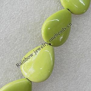 Ceramics Beads, Flat Teardrop 27x22mm Hole:2mm, Sold by Bag 