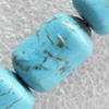 Turquoise Beads，Drum, 12x16mm, Hole:Approx 1mm, Sold per 15.7-inch Strand