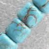 Turquoise Beads，Tube, 8mm, Hole:Approx 1mm, Sold per 15.7-inch Strand
