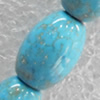 Turquoise Beads，Oval, 8x12mm, Hole:Approx 1mm, Sold per 15.7-inch Strand