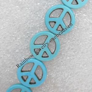 Turquoise Beads，15mm, Hole:Approx 1mm, Sold per 15.7-inch Strand