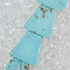 Turquoise Beads，Trapezium, 6x7mm, Hole:Approx 1mm, Sold per 15.7-inch Strand