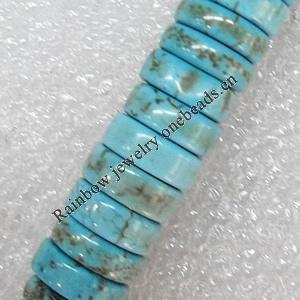 Turquoise Beads，Rondelle, 10x3mm, Hole:Approx 1mm, Sold per 15.7-inch Strand