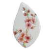 Porcelain Pendants，Leaf 50x30mm Hole:3.5mm, Sold by Bag 