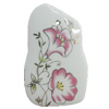 Porcelain Pendants，Nugget 66x40mm Hole:3.5mm, Sold by Bag 