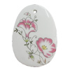 Porcelain Pendants，58x42mm Hole:3.5mm, Sold by Bag 