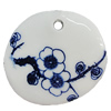 Porcelain Pendants，36x38mm Hole:3.5mm, Sold by Bag 