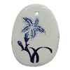 Porcelain Pendants，58x42mm Hole:3.5mm, Sold by Bag 