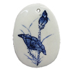 Porcelain Pendants，58x42mm Hole:3.5mm, Sold by Bag 